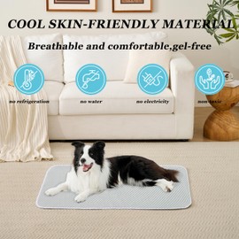 MICROCOSMOS Pet Cooling Mat & Sleeping Pad- Breathable Bubble Surface, EZ Clean. Keep Cooling for Pets, Kids and Adults in Summer.(GreyWhite, 48" x 24")