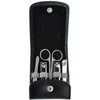 Royce Leather Manicure Kit with Stainless Steel Implements, Black, One