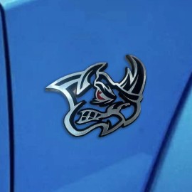 Emblem Badge Rhino Badges Emblem Red Eye Car/Truck,(2) BADGES, Fender Angry Agressive Raging
