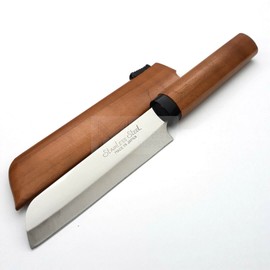 Kanetsune Kama-gata Kitchen Knife 3.38" 420J2 Stainless Steel Blade Wood Handle