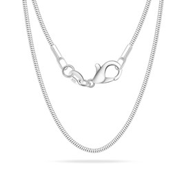 Tibond Women's S925 Silver 16' 18' 20' 22' 24' 26' 28' Inch Thick Necklace 2-4mm Snake Chain Necklace Suitable for Layering or Replacement (Snake Chain, 60cm（24 Inch）)
