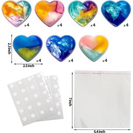 30Pcs Heart-Shaped Cosmic Realm Valentines Slime with Kids Valentines Cards 2025 Valentine Exchange Cards