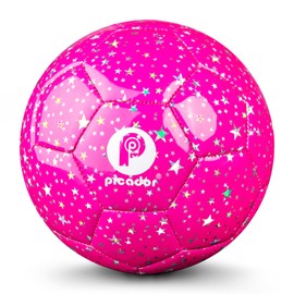 PP PICADOR Soccer Ball Size 4, Glitter Shiny Stars Soccer Balls for Kids Girls Boys Child 5-7 8-12 Gift Outdoors Sports Training Ball Recreation Playing Ball (Purple)