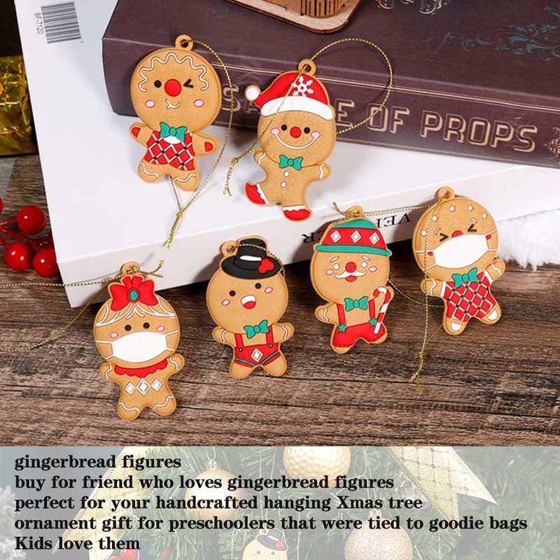 12PCS Easter Christmas Gingerbread Ornaments, Gingerbread Tree Decorations Ginger Man