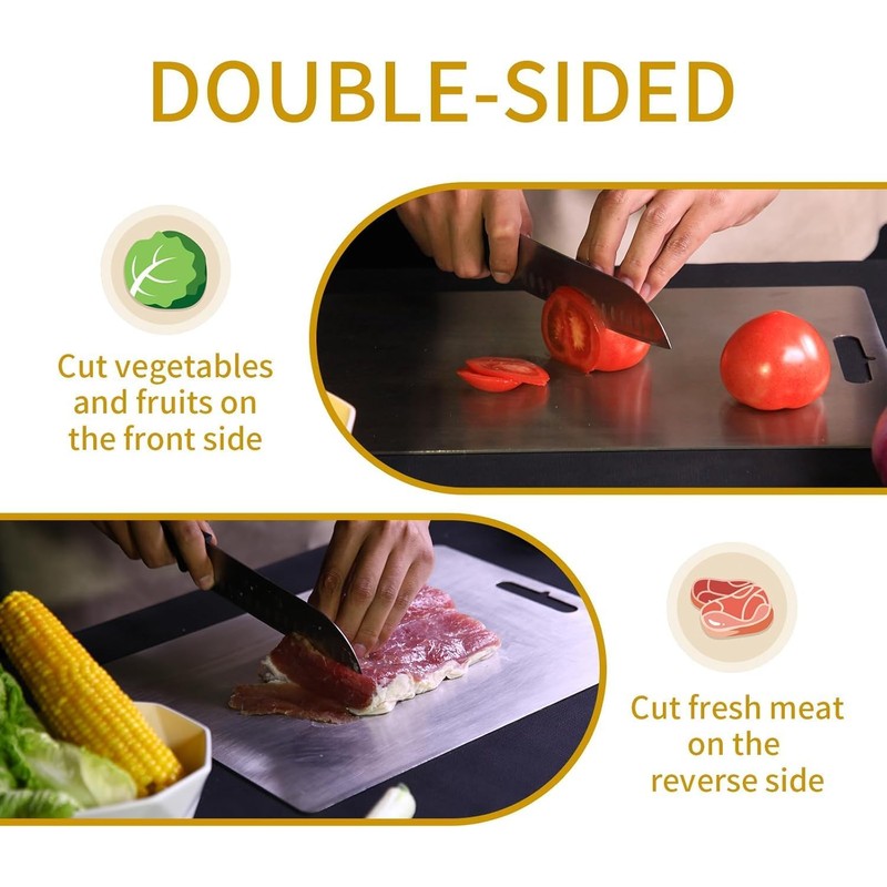 Titanium Cutting Boards - 2025 Upgrade 100% Pure Titanium Cutting