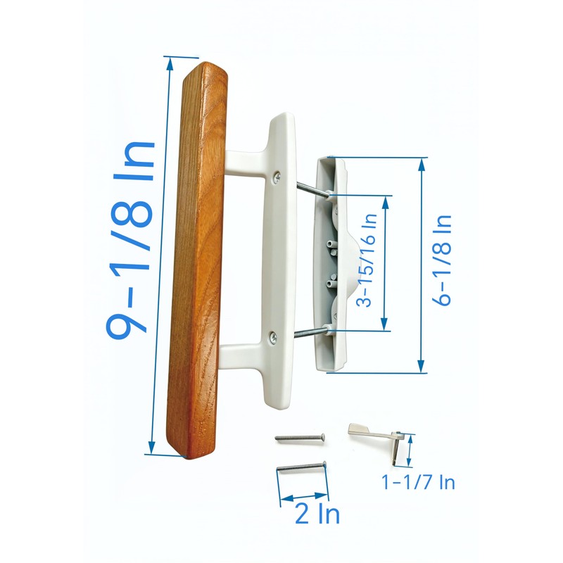 Sliding Door Handle Replacement Set,Non-Keyed(White)3-15/16 H.S.
