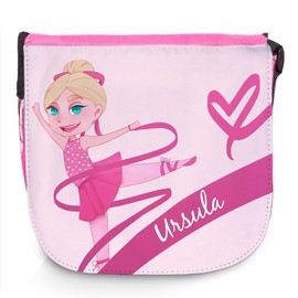 Shoulder Bag with Name Ursula and Beautiful Motif with Dancer | Shoulder Bag for Girls, Pink