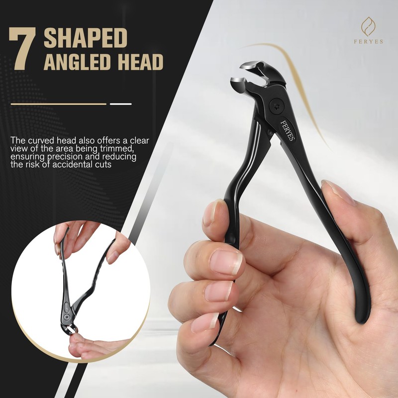 FERYES Ergonomic Non-Slip Long Handle Nail Clippers for Seniors, Unique