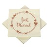 Wedding Napkins Just Married Geo Hearts Cream / Copper 33