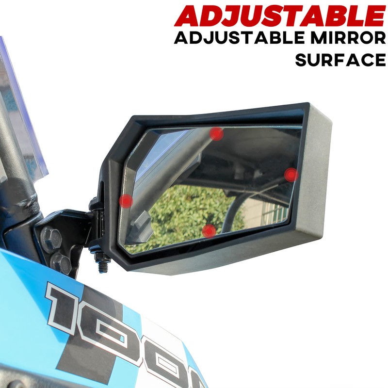 SAUTVS Center Convex Rearview Mirror and Adjustable Folding Side Rear