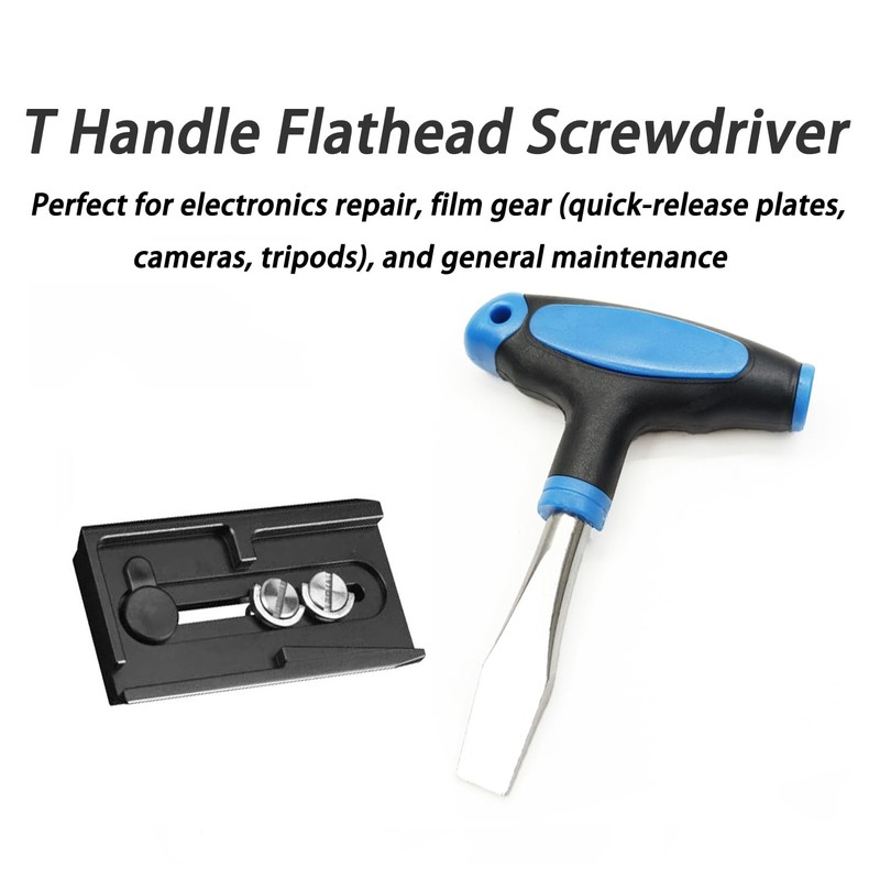 10mm T Handle Flat Head Screwdriver with Ergonomic Plastic Handle
