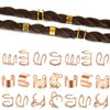 Rose Gold Hair Braids Dreadlock, 24 Pcs Non-Piercing Ear Clip
