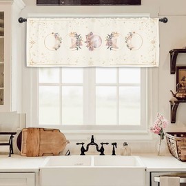 Miyotaa Birds Kitchen Curtain Valance 54W x 18H Rod Pocket Vintage Retro Colorful Window Treatment for Living Room Bedroom Bathroom