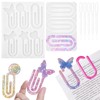 2pcs Paperclip Bookmark Mold, 9-Cavity Silicone White Resin Bookmark Molds