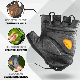 Valkental® - Cycling Gloves with Gel Padding, Non-Slip & Breathable, Cycling Gloves for Men and Women, Fingerless Cycling Gloves, MTB/Road Bike/Trekking, Short & Light