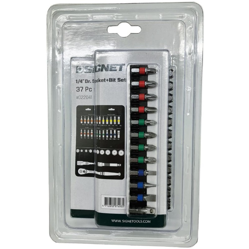 SIGNET Signet Compact Storage 1/4 SQ Socket Bit Set with
