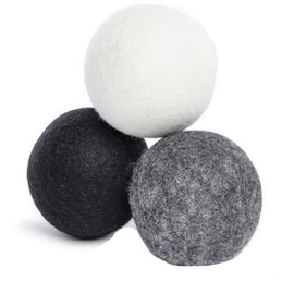 Wisafory Pack of 6 Dryer Balls Wool Dryer Balls Felt Balls Down Jacket Dryer Ball Washing Ball Reusable Natural Wool Dryer Balls Tennis Balls for Washing Dryer Balls White 8 cm