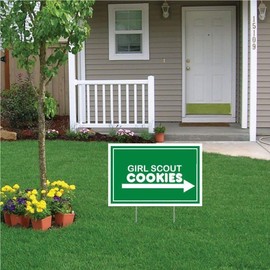 VictoryStore Yard Sign Outdoor Lawn Signs: 12 inches X 18 inches Girl Scouts Cookies Sign (12)