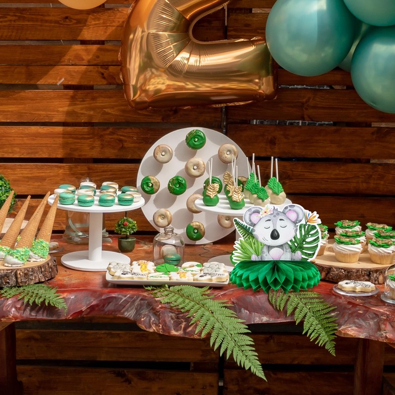 Winlyn 9 Pcs Jungle Safari Centerpieces Set Wild Animals and