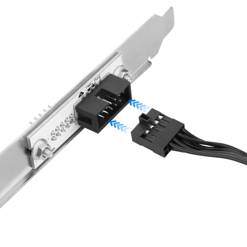 PC Power Button Extension Cable with Full Height PCIe Bracket