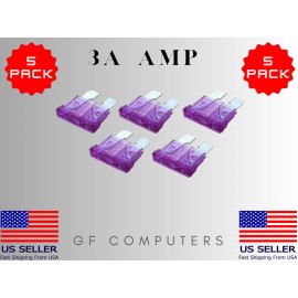 3A ATO ATC Blade Fuses 5 Pack – Automotive Regular Fuse for Car Truck RV Boat