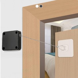 No-Drill Semi-Automatic Door Closer - Adjustable Slow Close Security Device for Main & Glass Doors Inner Door White/Tension 800g 2ea