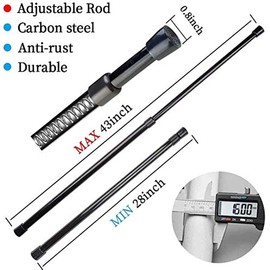 Blu-Pier Tech 2 Pack Small Spring Tensions Rods,Adjustable Length Pressure Curtain Rod, 26-40 Inches for Window,Doorway,Kitchen(Black)