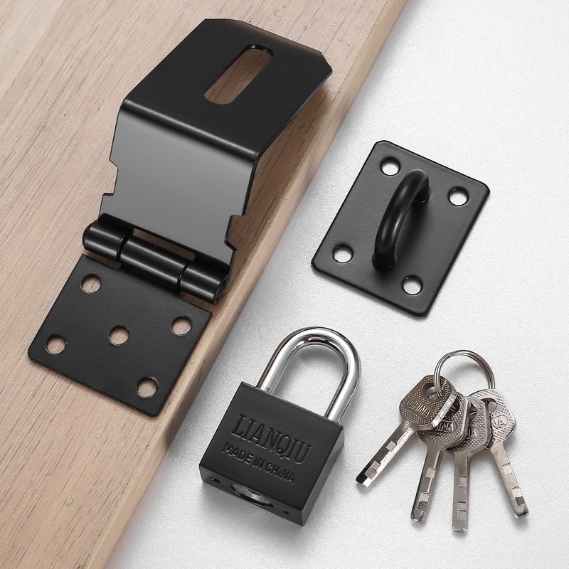 4 Inch 90 Degree Heavy Padlock Hasp, Right Angle Door