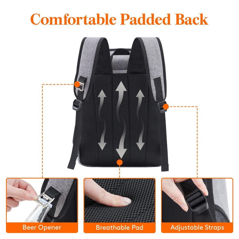 Lifewit Insulated Soft Cooler Bag Cooler Backpack, 26L 34-Can Leakproof