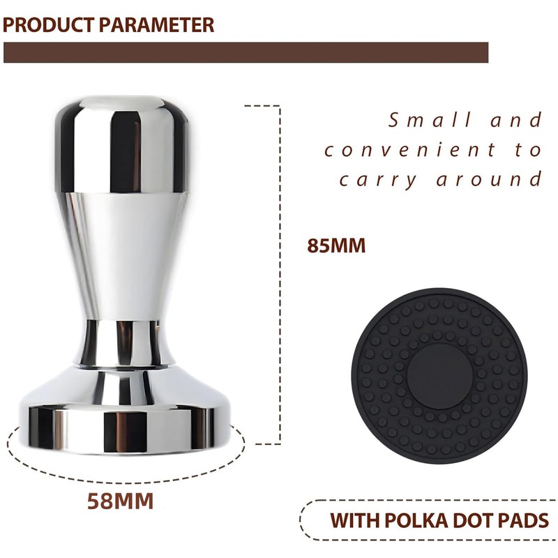 Coffee Tamper with Mat - Essential Barista Tool for Perfect