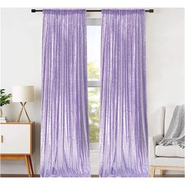 JYFLZQ Lavender Sequin Backdrop Curtain 2FTx8FT 2 Panels Sparkly Photography Background Drapes Glitter Photo Booth Backdrops for Birthday Wedding Party