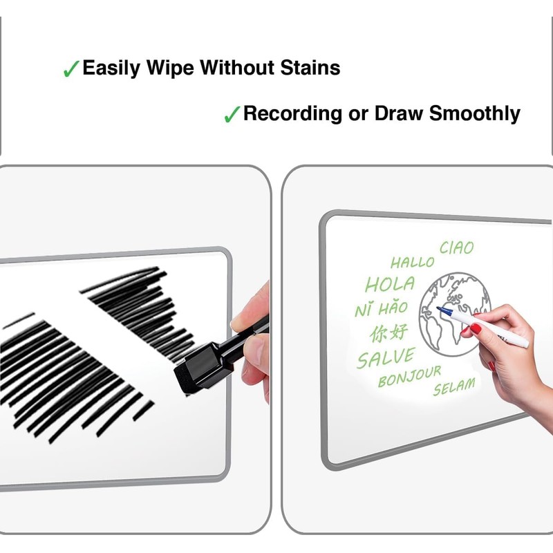 KIPTVO Dry Erase Whiteboard, A4 Size Small Double Sided White