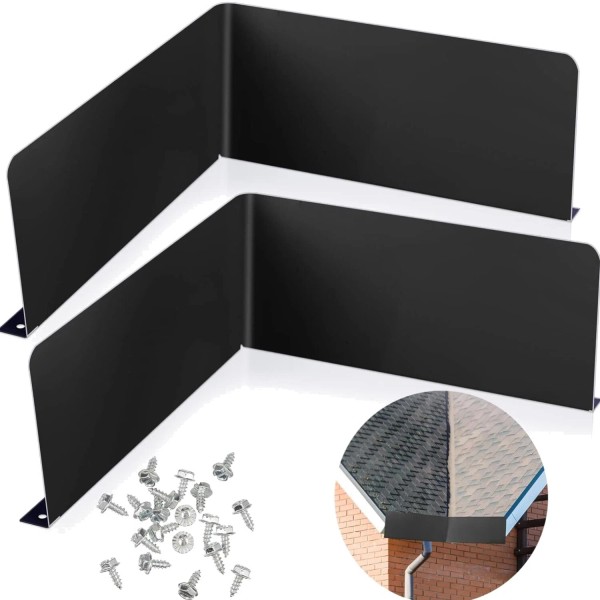 Unbranded Black Bent Gutter Splash Guards with Screws - Effective
