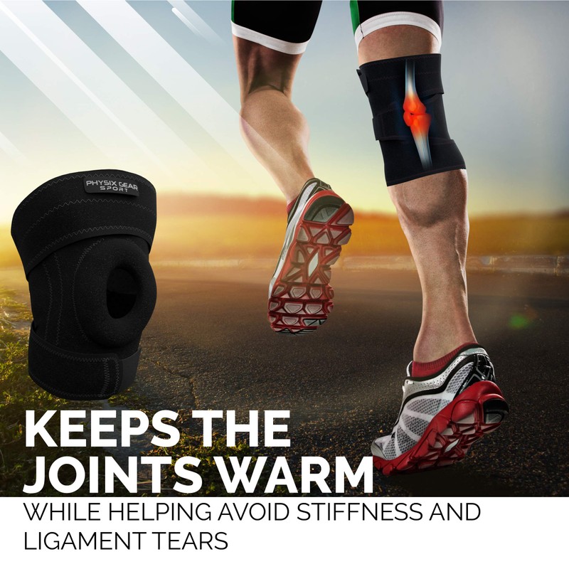 Physix Gear Knee Wraps for Men & Women, Comfortable Knee