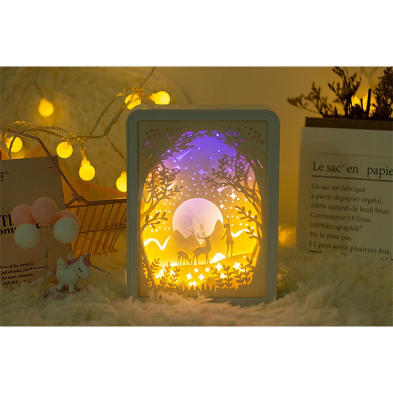 Papercut Light Box Soft Warm Light Romantic USB Battery Powered