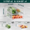LALASTAR Fridge Drawers, 3-Pack Clear Stackable Pull Out Refrigerator Organizer