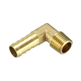 sourcing map Brass Nozzle Hose Pipe Connection 90 Degree Angle x 1/4 PT Plug Pipe 10 mm