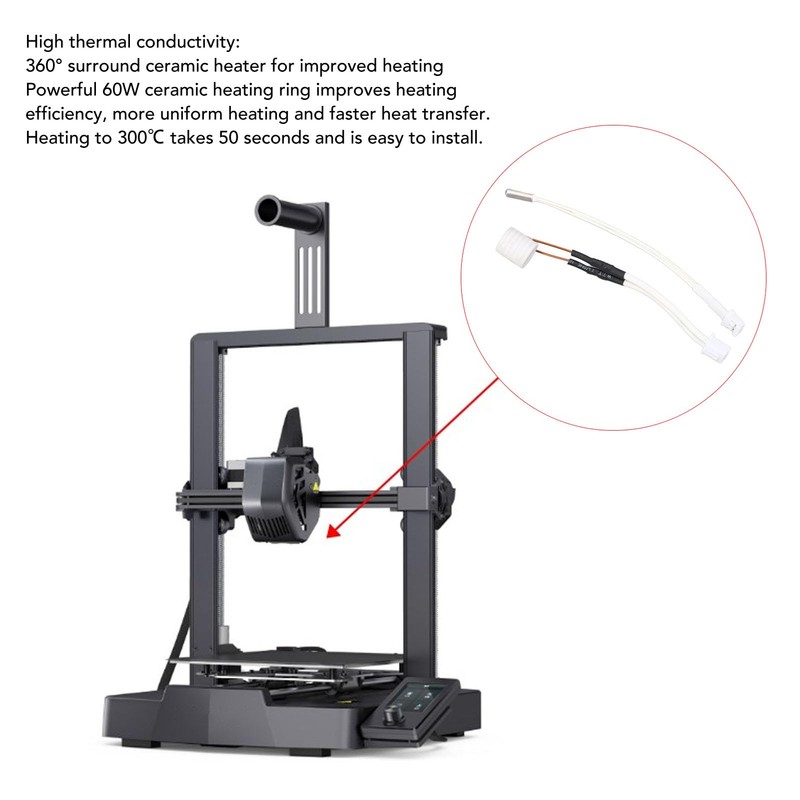 Ender-3 V3 KE Round Ceramic Heating Ring Thermistor Wire Kit