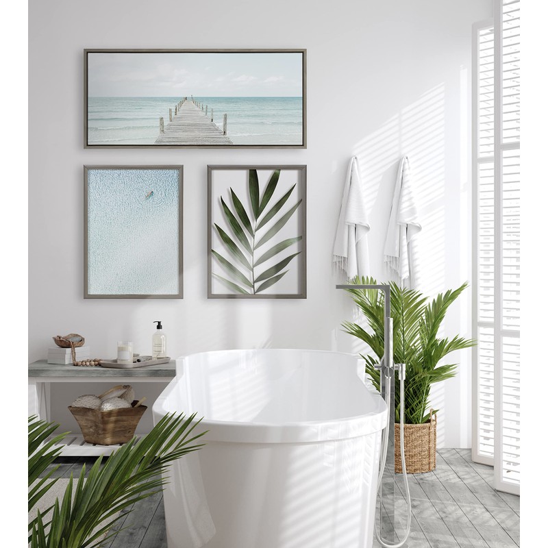 Kate and Laurel Sylvie Wooden Pier on the Beach Framed