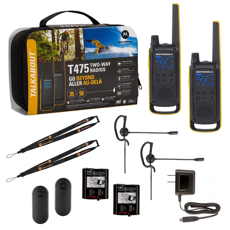 Motorola T470 Talkabout Two Way Radios, Long Range Emergency Rechargeable