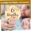 SUPVOX 18pcs Wooden Milestone Discs Charming Monthly Milestone Cards for