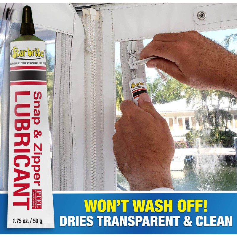 STAR BRITE Snap & Zipper Lubricant - Clear, Non-staining for