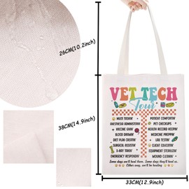 TSOTMO Vet Tech Tour Tote Bag for Veterinarian, Vet Assistant, Animal Doctor - Unisex Adult, 14.9" x 12.9", Vet Tech Tour