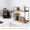Ausune Coffee Station Organiser,2 Tier Coffee Bar Accessories Organiser, Wooden