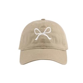 Sumleno Womens Trendy Cute Bow Baseball Cap Y2k Aesthetic Preppy Sun Cap Hiking Travel Trucker Hat Accessories (Khaki,one Size)