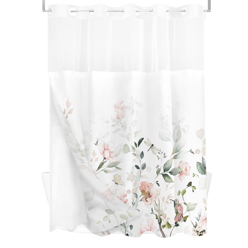 Tititex No Hooks Snap in Liner Aesthetic Blooming White Flowers