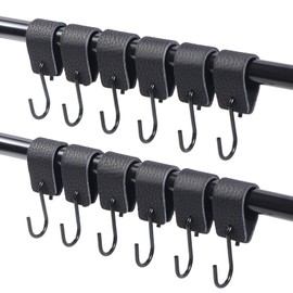 Vista S Hooks Metal Hooks No Drilling Leather Hooks for Hanging Clothes Hooks Pack of 12