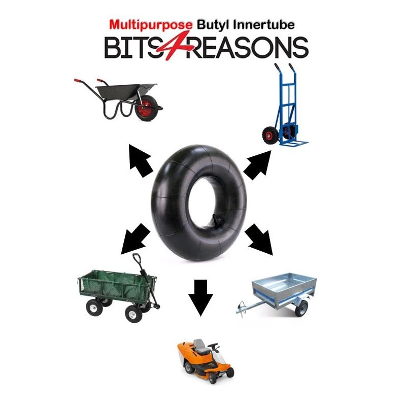 BITS4REASONS - 8 INCH DIAMETER MULTIPURPOSE INNER TUBE 3.50/4.00 X