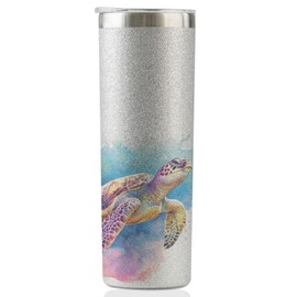 Onebttl Sea Turtle Gifts for Sea Turtle Lovers, Women, Girls, Gifts for Daughter, Wife, Ocean Lovers on Christmas, Birthday, Glitter Insulated 20oz Stainless Steel Tumbler