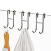 Over Shower Glass Door Hooks, 3 Pack Silver 304 Stainless